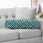 - RealHomes Özel Tasarımlı Dijital Baskılı İç Dolgulu Fermuarlı Silindir Yastık - Realhomes Mavi Çizgili Siyah Beyaz Desenli Dekoratif İç Dolgulu - Fermuarlı Süet Silindir Rulo Yastık Kırlent Realhomes