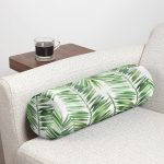 - RealHomes Özel Tasarımlı Dijital Baskılı İç Dolgulu Fermuarlı Silindir Yastık - Realhomes  Suluboya Lif Yapraklar Desenli Özel Tasarım İç Dolgulu Fermuarlı Çok Amaçlı Silindir Yastık Kırlent Realhomes