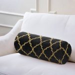 - RealHomes Özel Tasarımlı Dijital Baskılı İç Dolgulu Fermuarlı Silindir Yastık - Realhomes  Gold Detaylı Ogea Desenli Dekoratif Modern İç Dolgulu - Fermuarlı Süet Silindir Daire Yastık Kırlent Realhomes