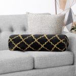 - RealHomes Özel Tasarımlı Dijital Baskılı İç Dolgulu Fermuarlı Silindir Yastık - Realhomes  Gold Detaylı Ogea Desenli Dekoratif Modern İç Dolgulu - Fermuarlı Süet Silindir Daire Yastık Kırlent Realhomes