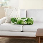 Suluboya Zambak Yaprakları Çizimli Özel Tasarım İç Dolgulu - Fermuarlı Süet Berjer Silindir Yastık Kırlent Realhomes