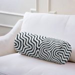 - RealHomes Özel Tasarımlı Dijital Baskılı İç Dolgulu Fermuarlı Silindir Yastık - Realhomes Siyah Geometrik Çizgiler Özel Tasarımlı Dekoratif İç Dolgulu - Fermuarlı Süet Silindir Daire Yastık Kırlent Realhomes