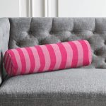 Victoria Pembesi Modern Tasarımlı Dijital Baskılı İç Dolgulu - Fermuarlı Süet Silindir Yuvarlak Yastık Kırlent Realhomes