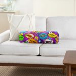 - RealHomes Özel Tasarımlı Dijital Baskılı İç Dolgulu Fermuarlı Silindir Yastık - Realhomes Mor Zeminli Pop Art Özel Tasarım Dijital Baskılı Modern İç Dolgulu - Fermuarlı Süet Silindir Yuvarlak Yastık Kırlent Realhomes