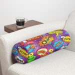 - RealHomes Özel Tasarımlı Dijital Baskılı İç Dolgulu Fermuarlı Silindir Yastık - Realhomes Mor Zeminli Pop Art Özel Tasarım Dijital Baskılı Modern İç Dolgulu - Fermuarlı Süet Silindir Yuvarlak Yastık Kırlent Realhomes