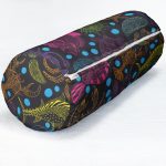 Siyah Zeminde Deniz Canlıları Çizimli Modern İç Dolgulu - Fermuarlı Süet Berjer Silindir Yastık Kırlent Realhomes