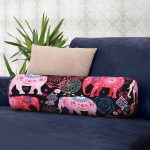 - RealHomes Özel Tasarımlı Dijital Baskılı İç Dolgulu Fermuarlı Silindir Yastık - Realhomes  Rengarenk Fil Motifli Özel Seri Dijital Baskılı Modern İç Dolgulu - Fermuarlı Süet Silindir Daire Yastık Kırlent Realhomes