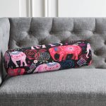 - RealHomes Özel Tasarımlı Dijital Baskılı İç Dolgulu Fermuarlı Silindir Yastık - Realhomes  Rengarenk Fil Motifli Özel Seri Dijital Baskılı Modern İç Dolgulu - Fermuarlı Süet Silindir Daire Yastık Kırlent Realhomes