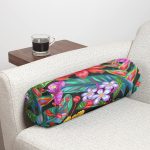 - RealHomes Özel Tasarımlı Dijital Baskılı İç Dolgulu Fermuarlı Silindir Yastık - Realhomes Yaprak Motifli Dijital Baskılı Modern İç Dolgulu - Fermuarlı Süet Silindir Yuvarlak Yastık Kırlent Realhomes