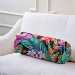 - RealHomes Özel Tasarımlı Dijital Baskılı İç Dolgulu Fermuarlı Silindir Yastık - Realhomes Yaprak Motifli Dijital Baskılı Modern İç Dolgulu - Fermuarlı Süet Silindir Yuvarlak Yastık Kırlent Realhomes