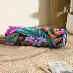 - RealHomes Özel Tasarımlı Dijital Baskılı İç Dolgulu Fermuarlı Silindir Yastık - Realhomes Yaprak Motifli Dijital Baskılı Modern İç Dolgulu - Fermuarlı Süet Silindir Yuvarlak Yastık Kırlent Realhomes