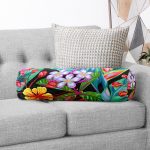 - RealHomes Özel Tasarımlı Dijital Baskılı İç Dolgulu Fermuarlı Silindir Yastık - Realhomes Yaprak Motifli Dijital Baskılı Modern İç Dolgulu - Fermuarlı Süet Silindir Yuvarlak Yastık Kırlent Realhomes