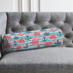 Pembe Mavi Denizci Motifli Dijital Baskılı Modern İç Dolgulu Yumuşak Silindir Form Yastık Kırlent Realhomes