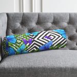 - RealHomes Özel Tasarımlı Dijital Baskılı İç Dolgulu Fermuarlı Silindir Yastık - Realhomes  Geometrik Zeminli Mavi Kelebek Dijital Baskılı İç Dolgulu - Fermuarlı Süet Silindir Daire Yastık Kırlent Realhomes