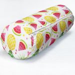 Realhomes Watercolor Karpuz Ananas Desenli Dijital Baskılı Modern İç Dolgulu - Fermuarlı Süet Silindir Rulo Yastık Kırlent Realhomes