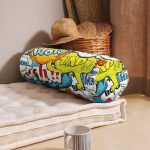 - RealHomes Özel Tasarımlı Dijital Baskılı İç Dolgulu Fermuarlı Silindir Yastık - Realhomes  Pop Art Dijital Baskılı Modern İç Dolgulu - Fermuarlı Süet Silindir Daire Yastık Kırlent Realhomes