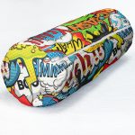 - RealHomes Özel Tasarımlı Dijital Baskılı İç Dolgulu Fermuarlı Silindir Yastık - Realhomes  Pop Art Dijital Baskılı Modern İç Dolgulu - Fermuarlı Süet Silindir Daire Yastık Kırlent Realhomes