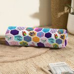 Renkli Mozaik Desenli Modern Dijital Baskılı İç Dolgulu Süet Silindir Yastık Kırlent - Bel Yastığı Realhomes