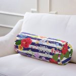 - RealHomes Özel Tasarımlı Dijital Baskılı İç Dolgulu Fermuarlı Silindir Yastık - Realhomes  Mavi Çizgili Çiçek Desenli Özel Tasarım Dijital Baskılı Modern İç Dolgulu - Fermuarlı Süet Silindir Yuvarlak Yastık Kırlent Realhomes