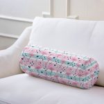 Flamingo Desenli Özel Tasarımlı Dijital Baskılı Modern İç Dolgulu - Fermuarlı Süet Silindir Daire Yastık Kırlent Realhomes