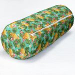 - RealHomes Özel Tasarımlı Dijital Baskılı İç Dolgulu Fermuarlı Silindir Yastık - Realhomes  Turkuaz Zeminde Ananas Desenli Dijital Baskılı Modern İç Dolgulu Süet Silindir Yastık Kırlent - Bel Yastığı Realhomes