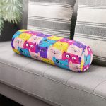 Realhomes Renkli Kedicikler Çocuk Odası Özel Tasarım Modern İç Dolgulu Süet Silindir Yastık Kırlent - Bel Yastığı Realhomes