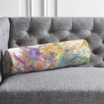- RealHomes Özel Tasarımlı Dijital Baskılı İç Dolgulu Fermuarlı Silindir Yastık - Realhomes Suluboya Desenli Dijital Baskılı Modern İç Dolgulu - Fermuarlı Süet Silindir Rulo Yastık Kırlent Realhomes
