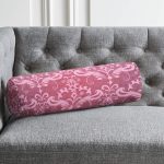 - RealHomes Özel Tasarımlı Dijital Baskılı İç Dolgulu Fermuarlı Silindir Yastık - Realhomes  Fuşya Zeminli Damask Motifler Modern İç Dolgulu - Fermuarlı Süet Silindir Daire Yastık Kırlent Realhomes