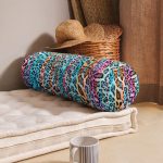 Realhomes Multi Renkler Dijital Baskılı Modern İç Dolgulu - Fermuarlı Süet Berjer Silindir Yastık Kırlent Realhomes