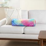 Renkli Butterfly Özel Tasarım Dijital Baskılı Modern İç Dolgulu Fermuarlı Çok Amaçlı Silindir Yastık Kırlent Realhomes