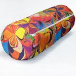 Multi Renkler Dijital Baskılı Modern İç Dolgulu - Fermuarlı Süet Silindir Yuvarlak Yastık Kırlent Realhomes