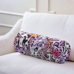 Realhomes Renkli Leopar Desenli Dijital Baskılı Modern İç Dolgulu Süet Silindir Yastık Kırlent - Bel Yastığı Realhomes