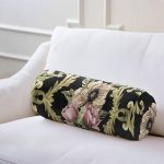 - RealHomes Özel Tasarımlı Dijital Baskılı İç Dolgulu Fermuarlı Silindir Yastık - Realhomes Siyah Zeminde Çiçek Desenli Özel Tasarım Dijital Baskılı Modern İç Dolgulu Fermuarlı Çok Amaçlı Silindir Yastık Kırlent Realhomes