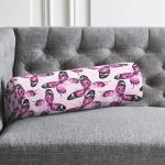 - RealHomes Özel Tasarımlı Dijital Baskılı İç Dolgulu Fermuarlı Silindir Yastık - Realhomes Mor Kelebek Motifli Dijital Baskılı Modern İç Dolgulu - Fermuarlı Süet Berjer Silindir Yastık Kırlent Realhomes