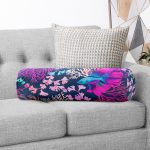 - RealHomes Özel Tasarımlı Dijital Baskılı İç Dolgulu Fermuarlı Silindir Yastık - Realhomes Mor Balık Desenli Özel Tasarım Dijital Baskılı Modern İç Dolgulu Süet Silindir Yastık Kırlent - Bel Yastığı Realhomes