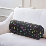 - RealHomes Özel Tasarımlı Dijital Baskılı İç Dolgulu Fermuarlı Silindir Yastık - Realhomes  Siyah Zeminde Renkli Motifler Dijital Baskılı Modern İç Dolgulu Süet Silindir Yastık Kırlent - Bel Yastığı Realhomes