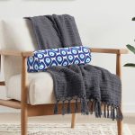 Nazar Boncuğu Motifli Dijital Baskılı Modern İç Dolgulu - Fermuarlı Süet Silindir Yuvarlak Yastık Kırlent Realhomes