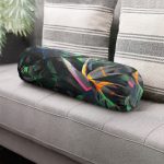 Soyut Tarzda Tropikal Yaprak Desenli Dijital Baskılı Modern İç Dolgulu Süet Silindir Yastık Kırlent - Bel Yastığı Realhomes