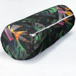 Soyut Tarzda Tropikal Yaprak Desenli Dijital Baskılı Modern İç Dolgulu Süet Silindir Yastık Kırlent - Bel Yastığı Realhomes