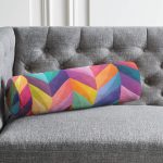 Multi Colar Dijital Baskılı Modern İç Dolgulu - Fermuarlı Süet Berjer Silindir Yastık Kırlent Realhomes