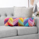 Multi Colar Dijital Baskılı Modern İç Dolgulu - Fermuarlı Süet Berjer Silindir Yastık Kırlent Realhomes