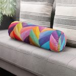 Multi Colar Dijital Baskılı Modern İç Dolgulu - Fermuarlı Süet Berjer Silindir Yastık Kırlent Realhomes