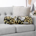 - RealHomes Özel Tasarımlı Dijital Baskılı İç Dolgulu Fermuarlı Silindir Yastık - Realhomes  Altın Ve Çiçek Motifli Özel Tasarım Dijital Baskılı Modern İç Dolgulu - Fermuarlı Süet Silindir Daire Yastık Kırlent Realhomes