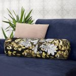 - RealHomes Özel Tasarımlı Dijital Baskılı İç Dolgulu Fermuarlı Silindir Yastık - Realhomes  Altın Ve Çiçek Motifli Özel Tasarım Dijital Baskılı Modern İç Dolgulu - Fermuarlı Süet Silindir Daire Yastık Kırlent Realhomes