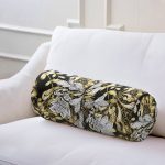 - RealHomes Özel Tasarımlı Dijital Baskılı İç Dolgulu Fermuarlı Silindir Yastık - Realhomes  Altın Ve Çiçek Motifli Özel Tasarım Dijital Baskılı Modern İç Dolgulu - Fermuarlı Süet Silindir Daire Yastık Kırlent Realhomes