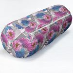 Kareli Renkli Motifler Dijital Baskılı Modern İç Dolgulu - Fermuarlı Süet Silindir Rulo Yastık Kırlent Realhomes