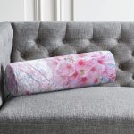 - RealHomes Özel Tasarımlı Dijital Baskılı İç Dolgulu Fermuarlı Silindir Yastık - Realhomes  Pembe Çiçek Motifli Özel Tasarım Dijital Baskılı Modern İç Dolgulu Süet Silindir Yastık Kırlent - Bel Yastığı Realhomes