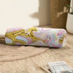 Ebru Desenli Dijital Baskılı Modern İç Dolgulu Fermuarlı Çok Amaçlı Silindir Yastık Kırlent Realhomes