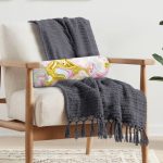 Ebru Desenli Dijital Baskılı Modern İç Dolgulu Fermuarlı Çok Amaçlı Silindir Yastık Kırlent Realhomes