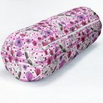 Leylek Ve Çiçek Desenli Dijital Baskılı Özel Tasarım Modern İç Dolgulu - Fermuarlı Süet Silindir Rulo Yastık Kırlent Realhomes